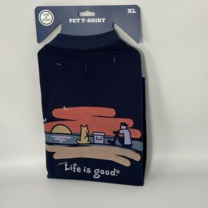 Life Is Good Navy Pet T-Shirt/XL